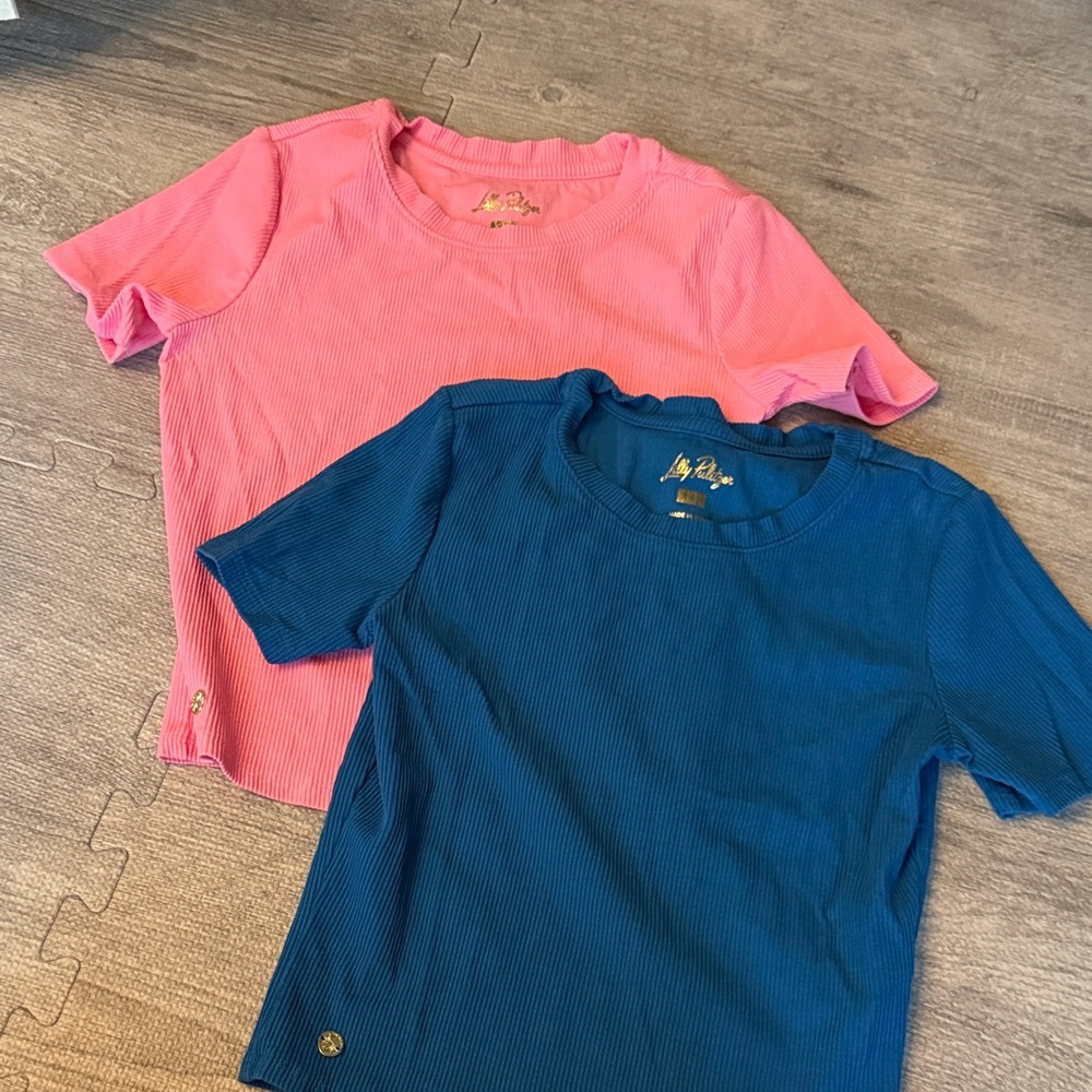 Lilly Pulitzer Pink and Blue Crop Tops